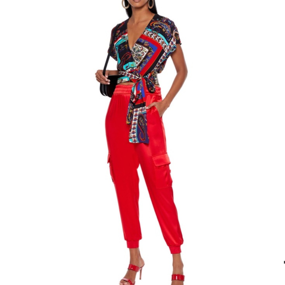 Alice + Olivia Royal paisley wrap top Large - Picture 4 of 14